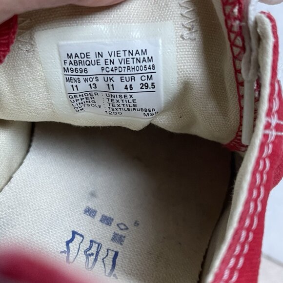 Converse All Star Chuck Taylor Shoes Ox Canvas Low Top Red Shoes Mens 11 - Picture 6 of 10